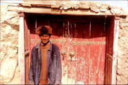 Porte typique d'enclos ouigour à Karasay.