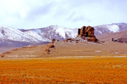 A côté de Lachuktung et du lac Pangtak Tso, sur la piste du Keriya Shankou.